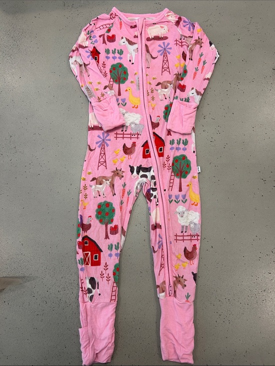 Little Sleepies Other - Little Sleepies 12-18M Pink Farm Animals Kids One-Piece Pajamas